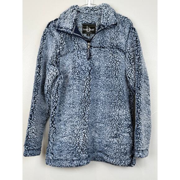 Boxercraft Sherpa Fleece Pullover 1/4 Zip Blue Cozy Winter Jacket Size M - Picture 1 of 7